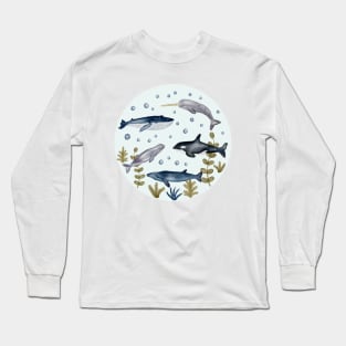 Whale Story | Watercolor Long Sleeve T-Shirt